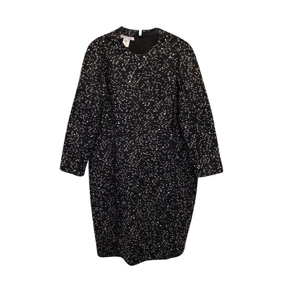 Oscar De La Renta Dotted Dress in Black Polyamide Wool - Picture 1 of 3